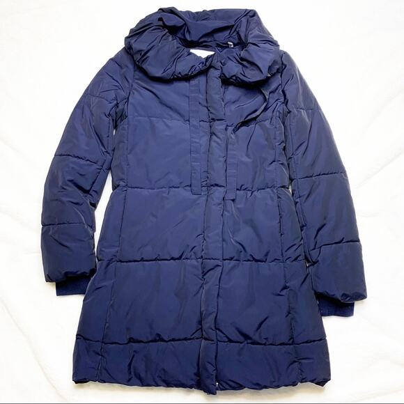 LARK & RO Navy Blue Quilted Winter Puffer Coat - Picture 3 of 11